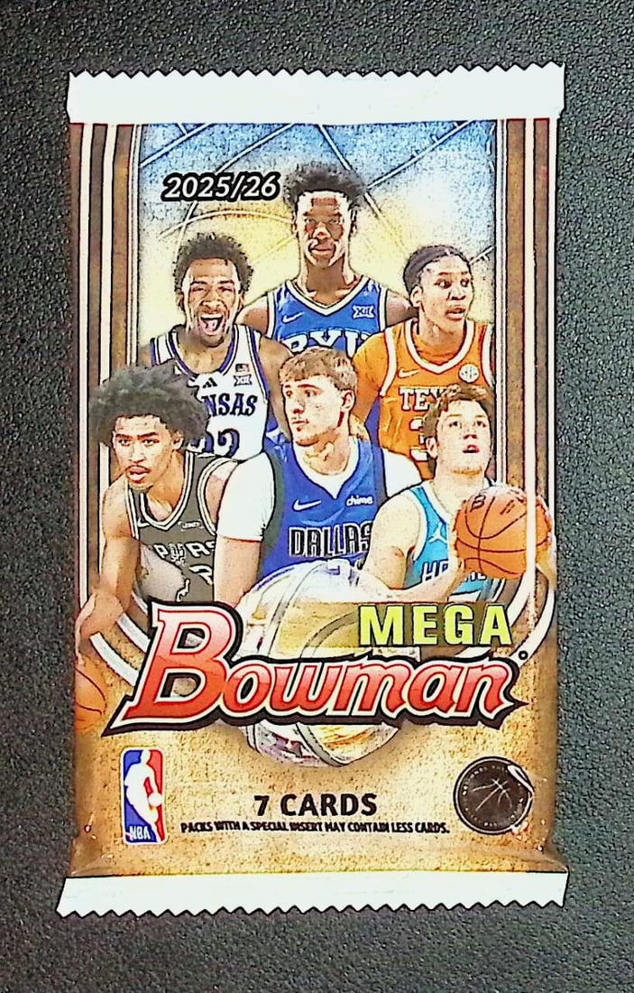 2025-26 Bowman Basketball Mega Box Pack - Cooper Flagg & Kon Knueppel Rookie Cards