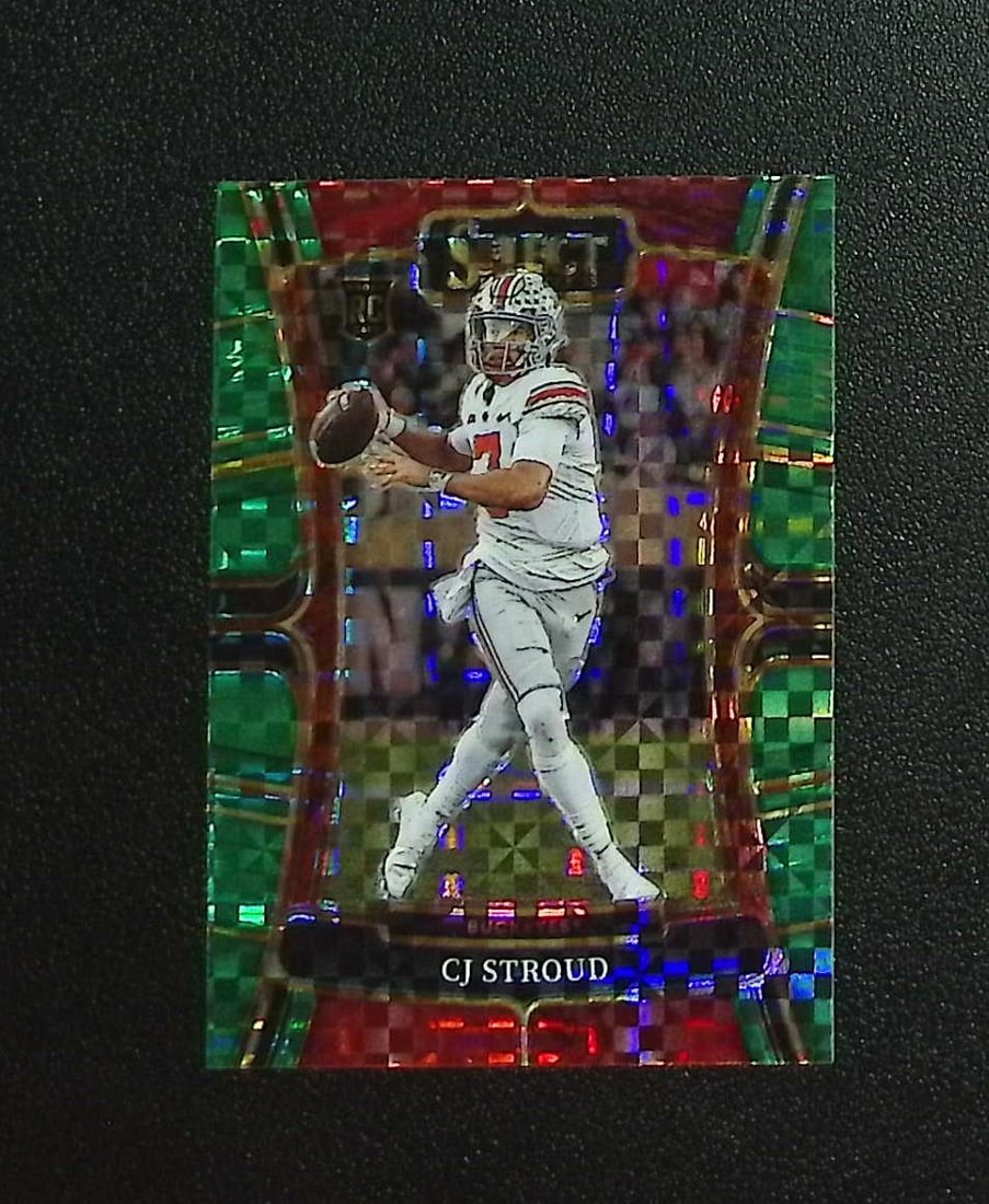 Cj Stroud Rookie Green Squares Prizm 2023 Select Draft Picks #2 Ohio State Buckeyes: Panini, Donruss Optic, & Donruss Select, Prizm, Mosaic, Contenders, Zenith, Phoenix, Illusions, Absolute, Rookie NFL Sports Trading Cards, SP, SSP, Cards, Football Cards for Sale Near Me, Superbowl & 