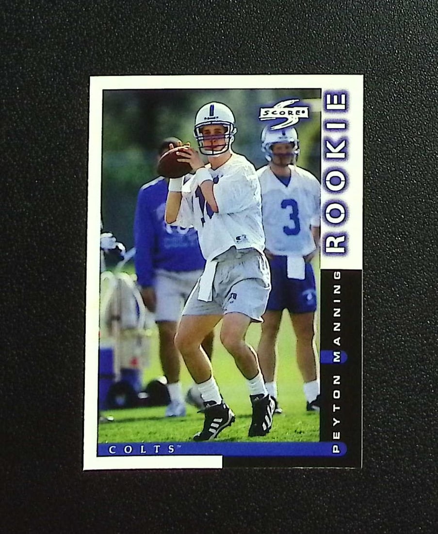 Peyton Manning Rookie Card 1998 Score #233 Indianapolis Colts: Panini, Donruss Optic, & Donruss Select, Prizm, Mosaic, Contenders, Zenith, Phoenix, Illusions, Absolute, Rookie NFL Sports Trading Cards, SP, SSP, Cards, Football Cards for Sale Near Me, Superbowl & 