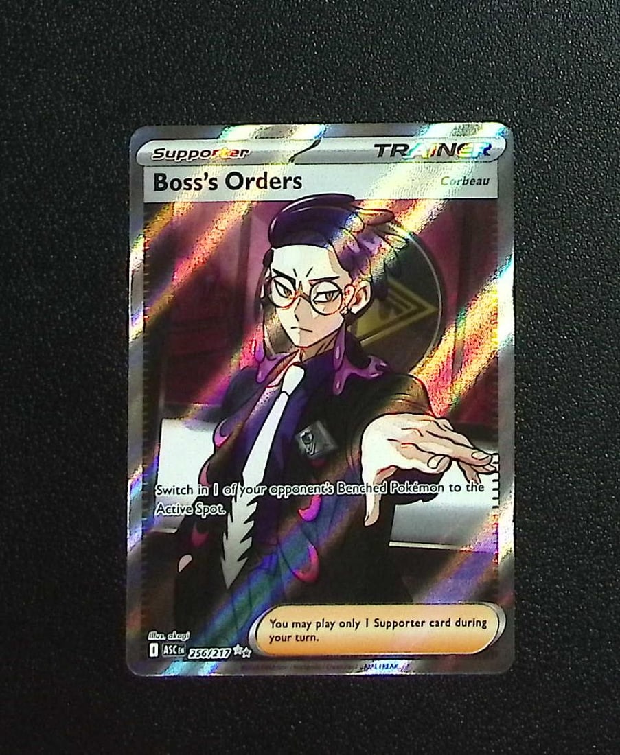 Pokemon Ascended Heroes Boss's Orders Ultra Rare #256: Pokemon Trading Card Game Cards, Charizard, Pikachu, Mewtwo, Reverse Holo, Holo Rare, Secret Rare Cards, Full Art Cards, Eevee, Ultra Rare Card, Illustration Rare, Special Illustration Rare SIR