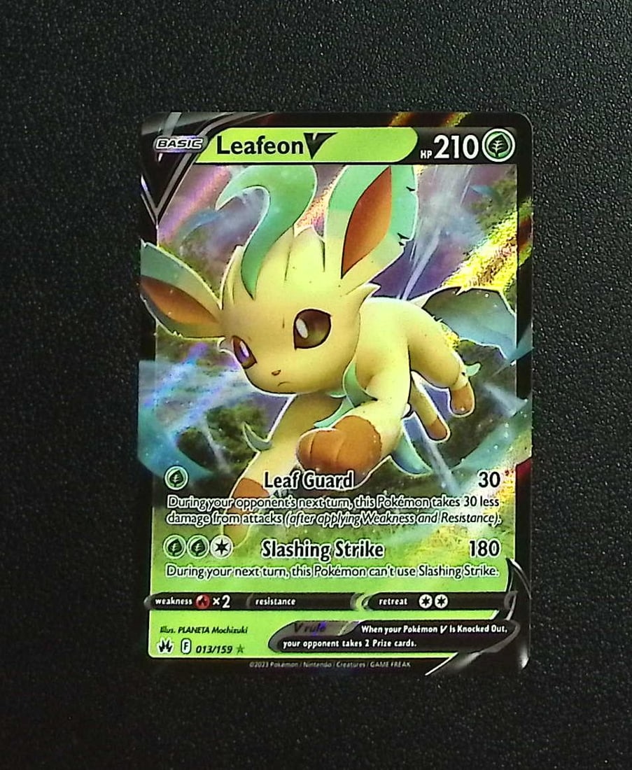 Pokemon Crown Zenith Leafeon V Ultra Rare #13: Pokemon Trading Card Game Cards, Charizard, Pikachu, Mewtwo, Reverse Holo, Holo Rare, Secret Rare Cards, Full Art Cards, Eevee, Ultra Rare Card, Illustration Rare, Special Illustration Rare SIR