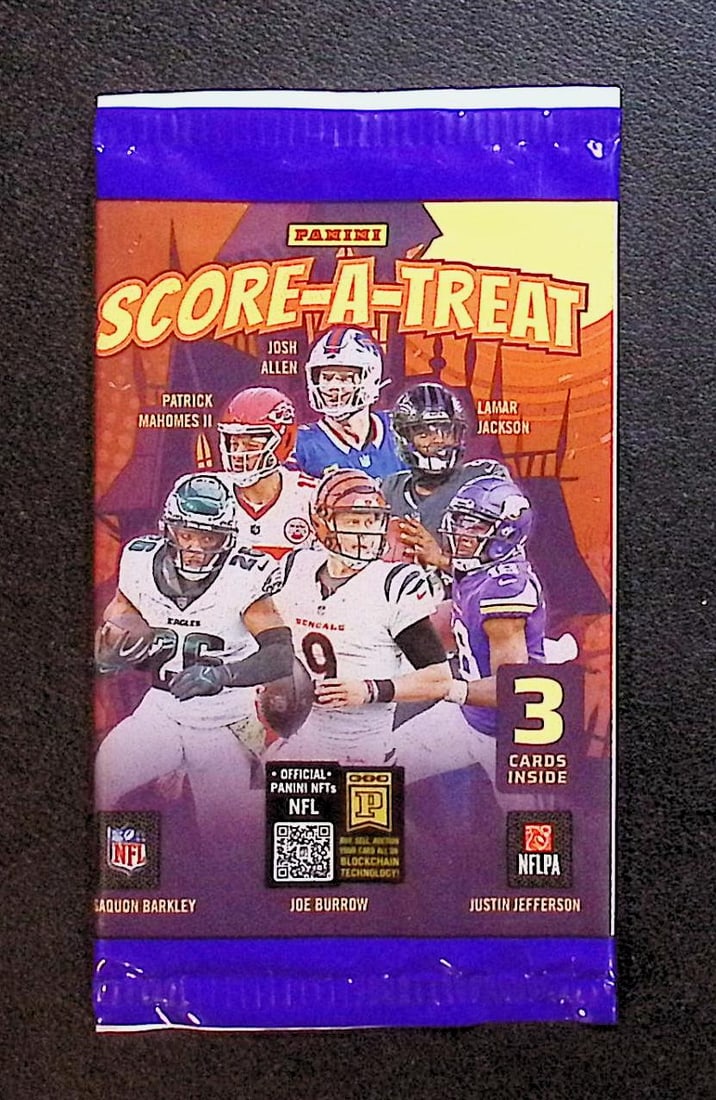 2025 Panini Score A Treat Football Cards Retail Pack, Sports Cards Cam Ward, Travis Hunter, Shedeur: Panini Football NFL Trading & Sports Card, Sports Cards for Sale Near Me, Rookie Cards in this Set are CJ Stroud, Bijan robinson, Bryce Young, Jordan Addison, Jaxson Smith-Njigba, Auction Memorabilia 