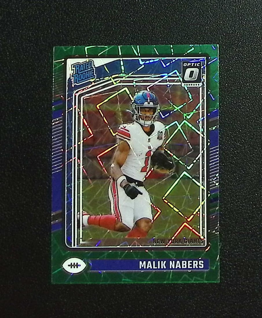 Malik Nabers Rookie Green Velocity Prizm 2024 Donruss Optic #271 New York Giants: Panini, Donruss Optic, & Donruss Select, Prizm, Mosaic, Contenders, Zenith, Phoenix, Illusions, Absolute, Rookie NFL Sports Trading Cards, SP, SSP, Cards, Football Cards for Sale Near Me, Superbowl & 