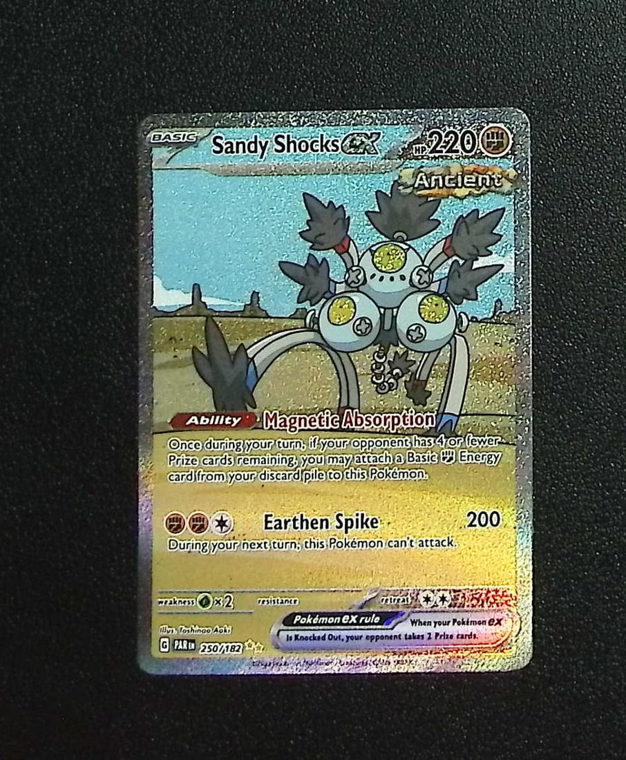Pokemon Paradox Rift Sandy Shocks Ex Special Illustration Rare #250: Pokemon Trading Card Game Cards, Charizard, Pikachu, Mewtwo, Reverse Holo, Holo Rare, Secret Rare Cards, Full Art Cards, Eevee, Ultra Rare Card, Illustration Rare, Special Illustration Rare SIR