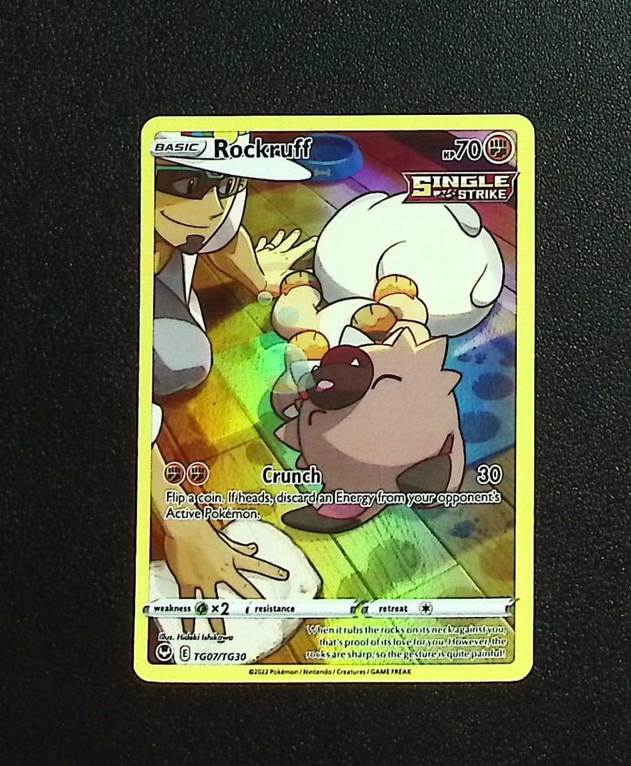 Pokemon Silver Tempest Trainer Gallery Rockruff #TG07: Pokemon Trading Card Game Cards, Charizard, Pikachu, Mewtwo, Reverse Holo, Holo Rare, Secret Rare Cards, Full Art Cards, Eevee, Ultra Rare Card, Illustration Rare, Special Illustration Rare SIR