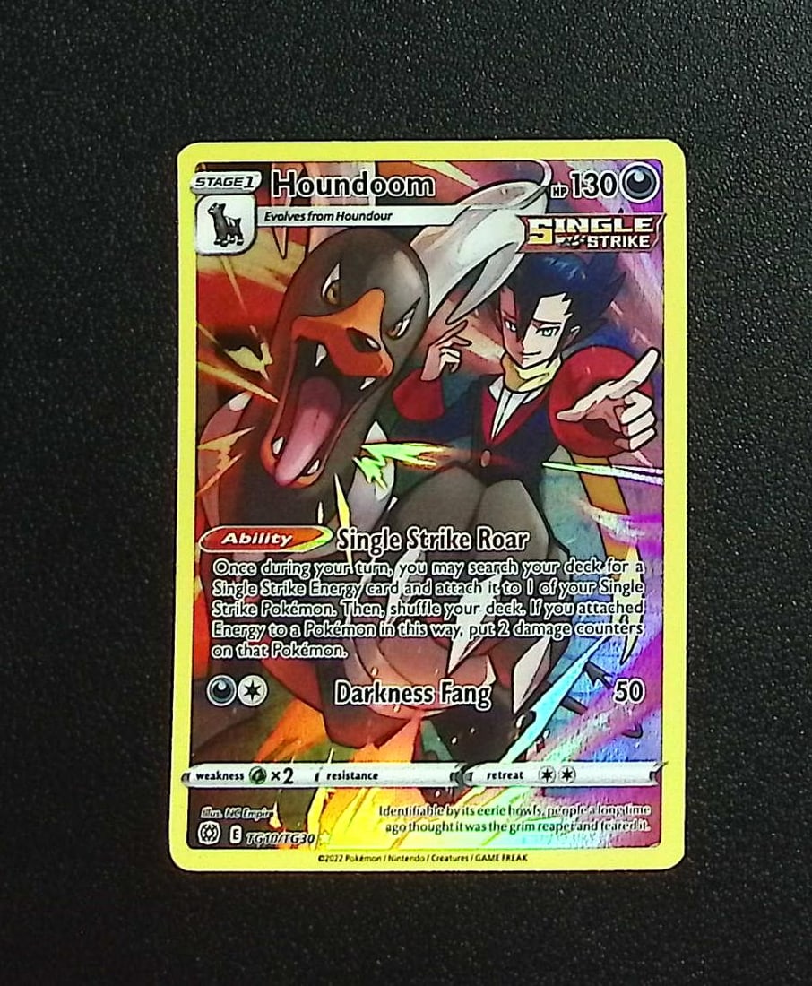 Pokemon Brilliant Stars Trainer Gallery Houndoom #TG10: Pokemon Trading Card Game Cards, Charizard, Pikachu, Mewtwo, Reverse Holo, Holo Rare, Secret Rare Cards, Full Art Cards, Eevee, Ultra Rare Card, Illustration Rare, Special Illustration Rare SIR