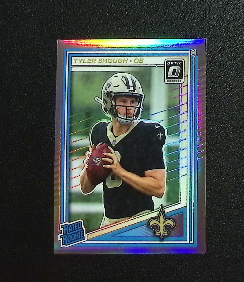 Tyler Shough Rookie Holo Prizm 2025 Donruss Optic #223 New Orleans Saints: Panini, Donruss Optic, & Donruss Select, Prizm, Mosaic, Contenders, Zenith, Phoenix, Illusions, Absolute, Rookie NFL Sports Trading Cards, SP, SSP, Cards, Football Cards for Sale Near Me, Superbowl & 