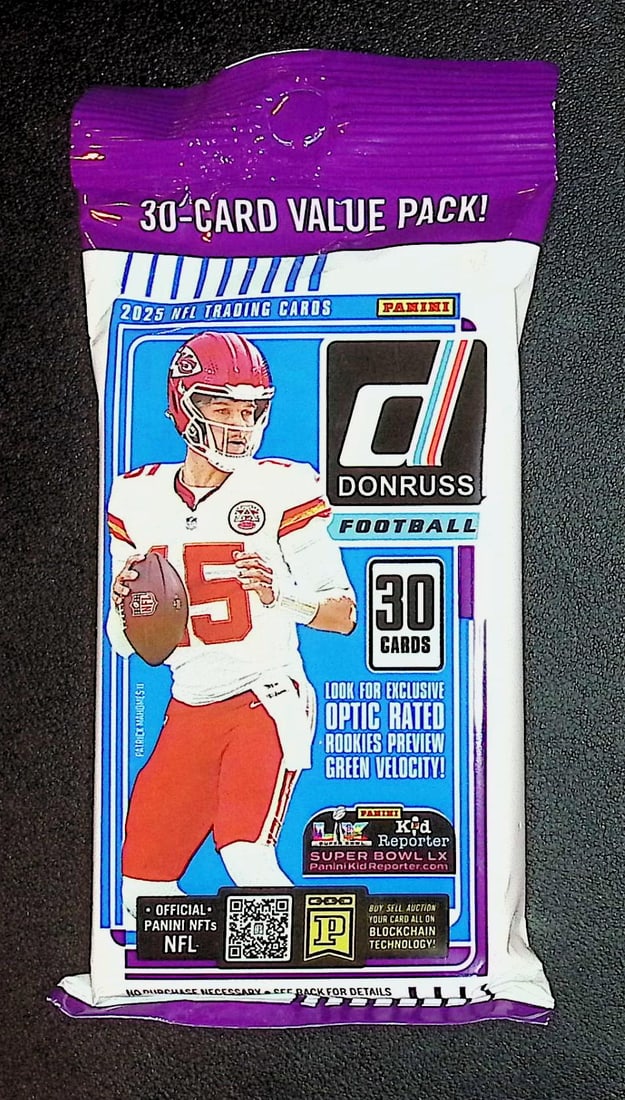 2025 Donruss Football HANGER VALUE FAT PACK - Cam Ward, Emeka Egbuka, Ashton Jeanty, Travis Hunter,: Donruss Football NFL Trading & Sports Cards, Rookie Cards in this set are Cam Ward, Emeka Egbuka, Ashton Jeanty, Travis Hunter, Omarion Hampton, Rated Rookie, Downtown SSP, Sports Cards for Sale Near