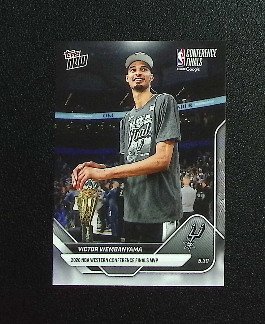 Victor Wembanyama Conference Finals MVP 2026 Topps Now #324 San Antonio Spurs: Topps & Bowman Basketball NBA Trading & Sports Cards, Sports Cards for Sale Near Me, Chrome, Refractor, SP, SSP, Valuable Auction Memorabilia Lots Sold On Line, NBA Championship & Hall of Fame Player