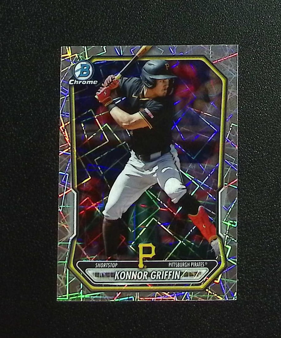 Konnor Griffin Prospects Lazer Refractor 2026 Bowman Chrome #BCP-92 Pirates: Topps, Bowman, & Fanatics Baseball MLB Trading & Sports Cards, Sports Cards for Sale Near Me, World Series & Hall of Fame Players Memorabilia, Refractors, X-Fractors, Numbered, SP, SSP, Valuable Aucti