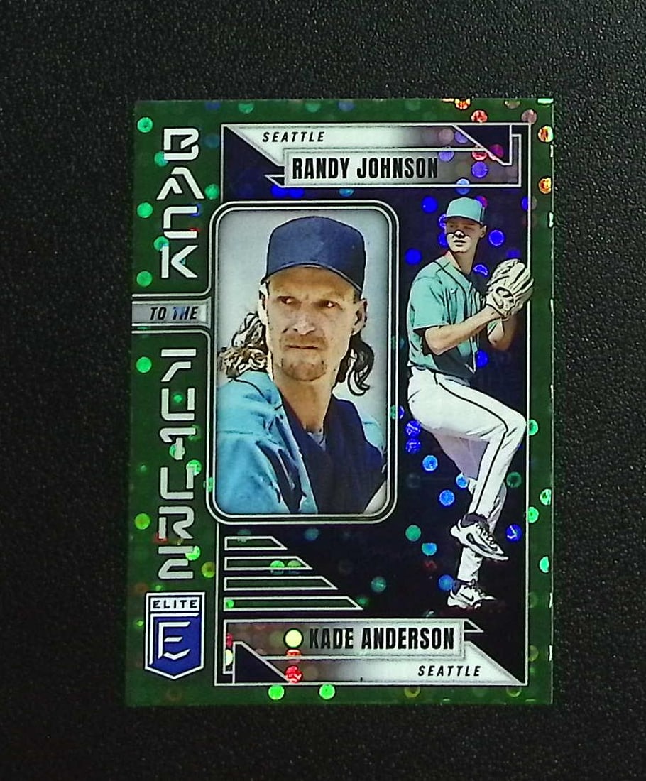 Randy Johnson/Kade Anderson Green Disco 2026 Donruss Elite #1 Seattle Mariners: Panini, Donruss, & Donruss Optic Baseball MLB Trading & Sports Cards, Sports Cards for Sale Near Me, Prizm, Mosaic, Select, SP, SSP, Auction Memorabilia Lots for Sale On Line, World Series & Hall of F