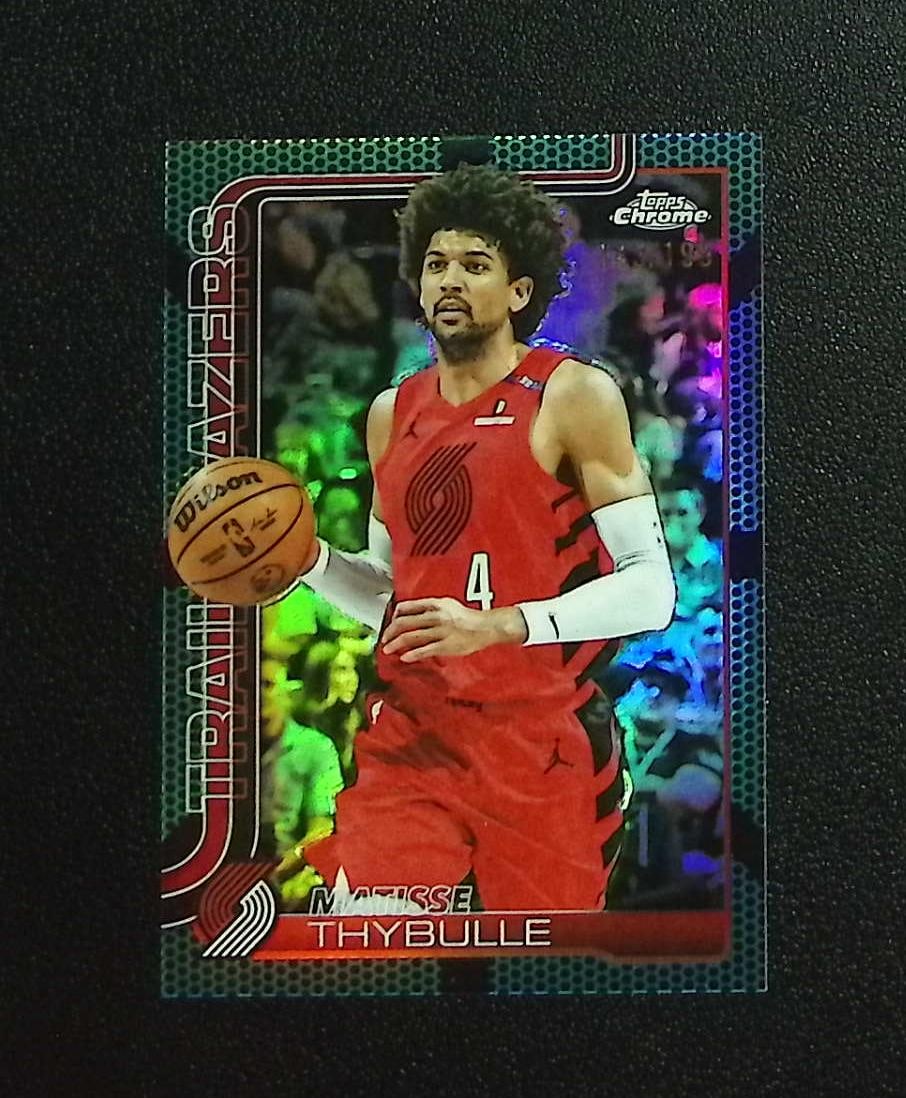 Matisse Thybulle Aqua Basketball Refractor /199 2025-26 Topps Chrome #169: Topps & Bowman Basketball NBA Trading & Sports Cards, Sports Cards for Sale Near Me, Chrome, Refractor, SP, SSP, Valuable Auction Memorabilia Lots Sold On Line, NBA Championship & Hall of Fame Player 