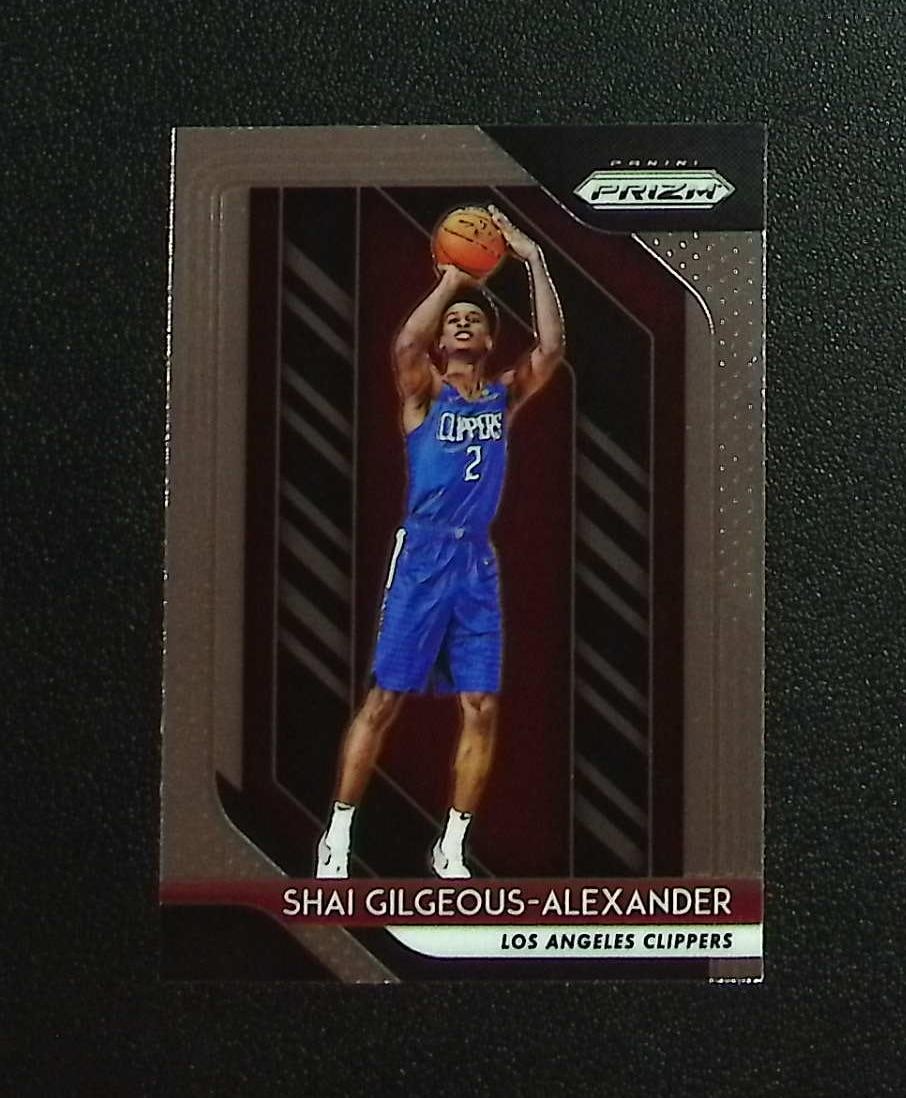 Shai Gilgeous-Alexander Rookie Card 2018-19 Panini Prizm #184 Clippers, Thunder: Panini, Donruss Optic, Donruss Select, Prizm, Mosaic, Contenders, Revolution, Phoenix, NBA Hoops, Rookie NFL Sports Trading Cards, Silver, SP, SSP, Wave Prizms, Numbered Cards, Basketball sports Cards