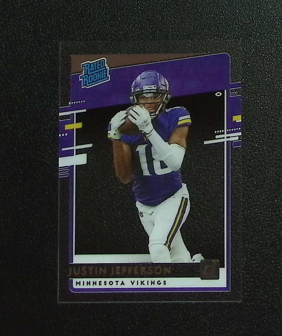 Justin Jefferson Rookie Card 2020 Chronicles Donruss Clearly #RR-JUJ Minnesota Vikings: Panini, Donruss Optic, & Donruss Select, Prizm, Mosaic, Contenders, Zenith, Phoenix, Illusions, Absolute, Rookie NFL Sports Trading Cards, SP, SSP, Cards, Football Cards for Sale Near Me, Superbowl & 