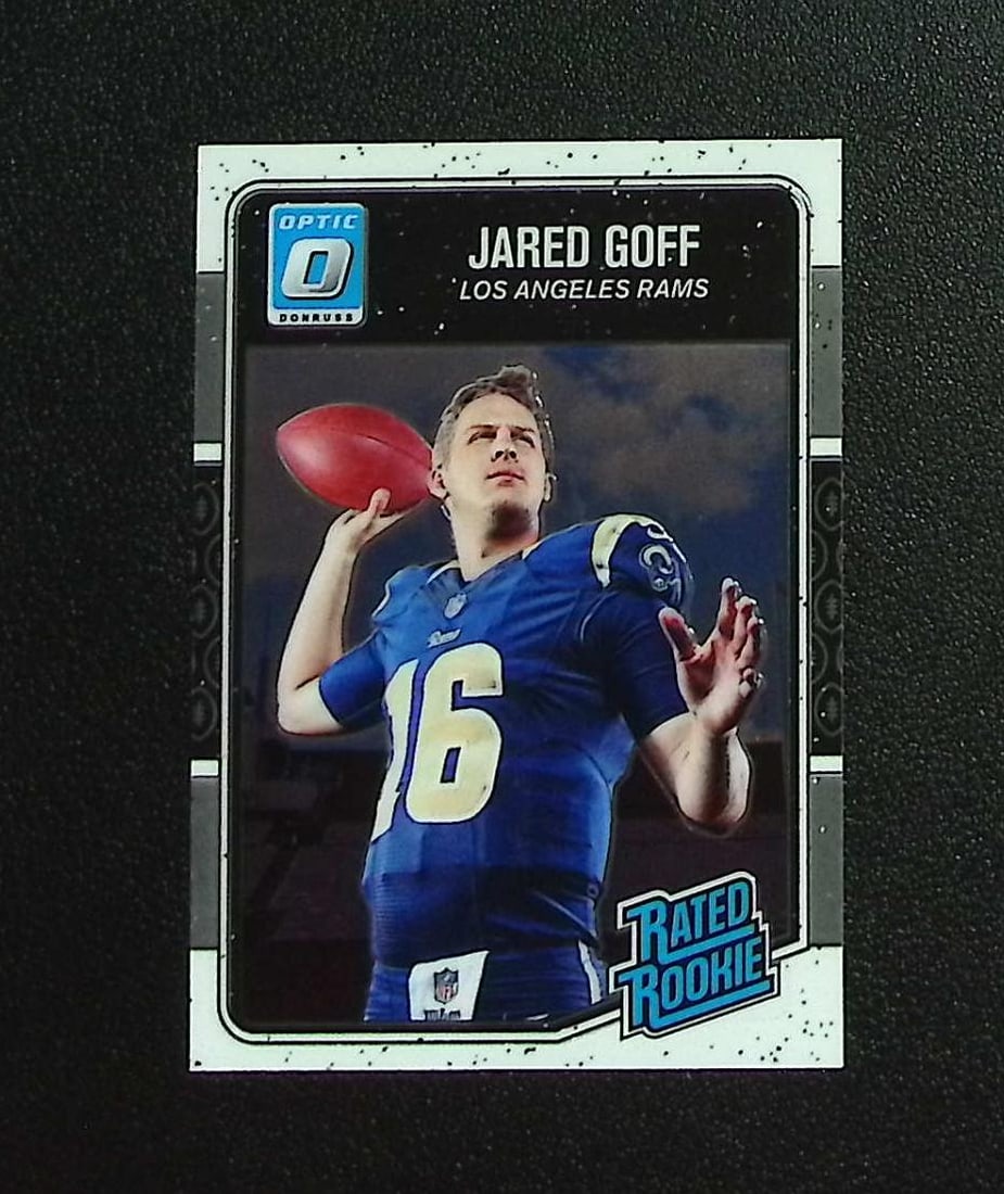 Jared Goff Rookie Card 2016 Donruss Optic #172 Rams, Lions: Panini, Donruss Optic, & Donruss Select, Prizm, Mosaic, Contenders, Zenith, Phoenix, Illusions, Absolute, Rookie NFL Sports Trading Cards, SP, SSP, Cards, Football Cards for Sale Near Me, Superbowl & 