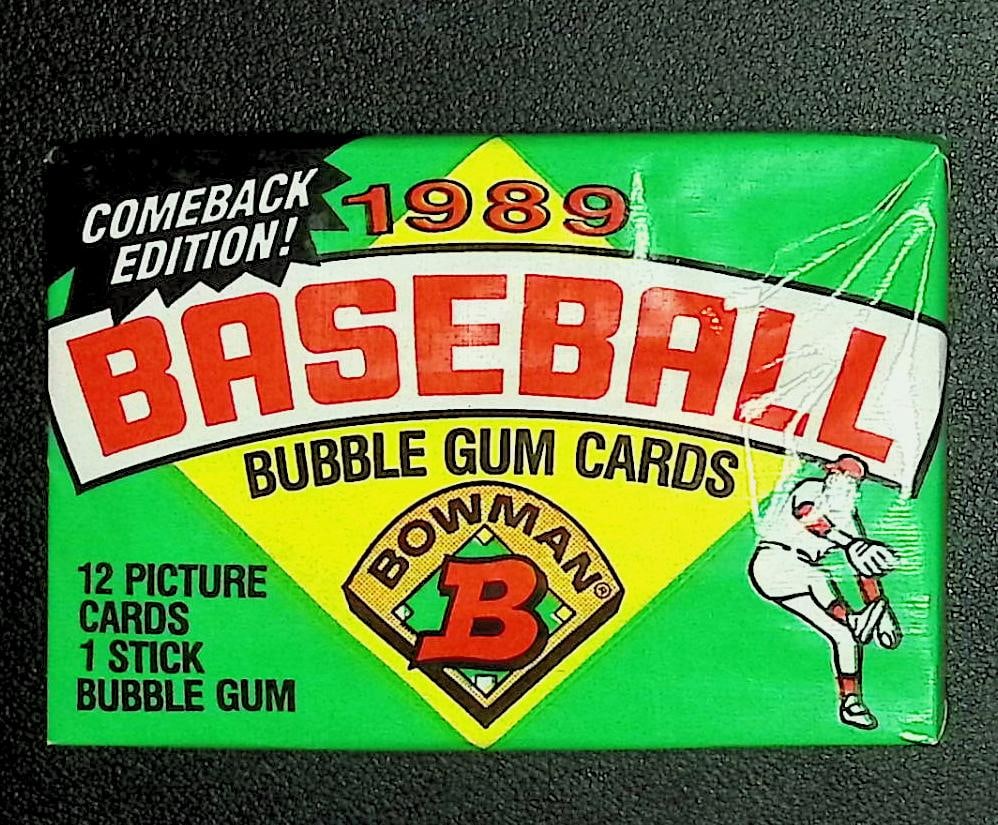 1989 Bowman Vintage Baseball Cards Retail Box Wax Pack Sports Cards MLB Trading Cards: Bowman Vintage Valuable Rookie Baseball MLB Trading & Sports Cards, Rookie Cards in this set are Ken Griffey, Jr, Gary Sheffield, John Smoltz, Old Sports Cards for Sale Near Me, Auction Memorabilia Lo