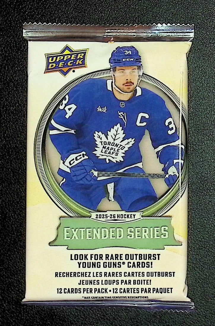 2025-26 Upper Deck Extended Series Hockey BLASTER BOX PACK - 12 NHL Sports Trading Cards: Upper Deck Hockey NHL Trading & Sports Cards, Stanley Cup Winners & Hall of Fame Players, Connor McDavid, Alex Ovechkin, Sports Cards for Sale Near Me, Auction Lots for Sale on Line
