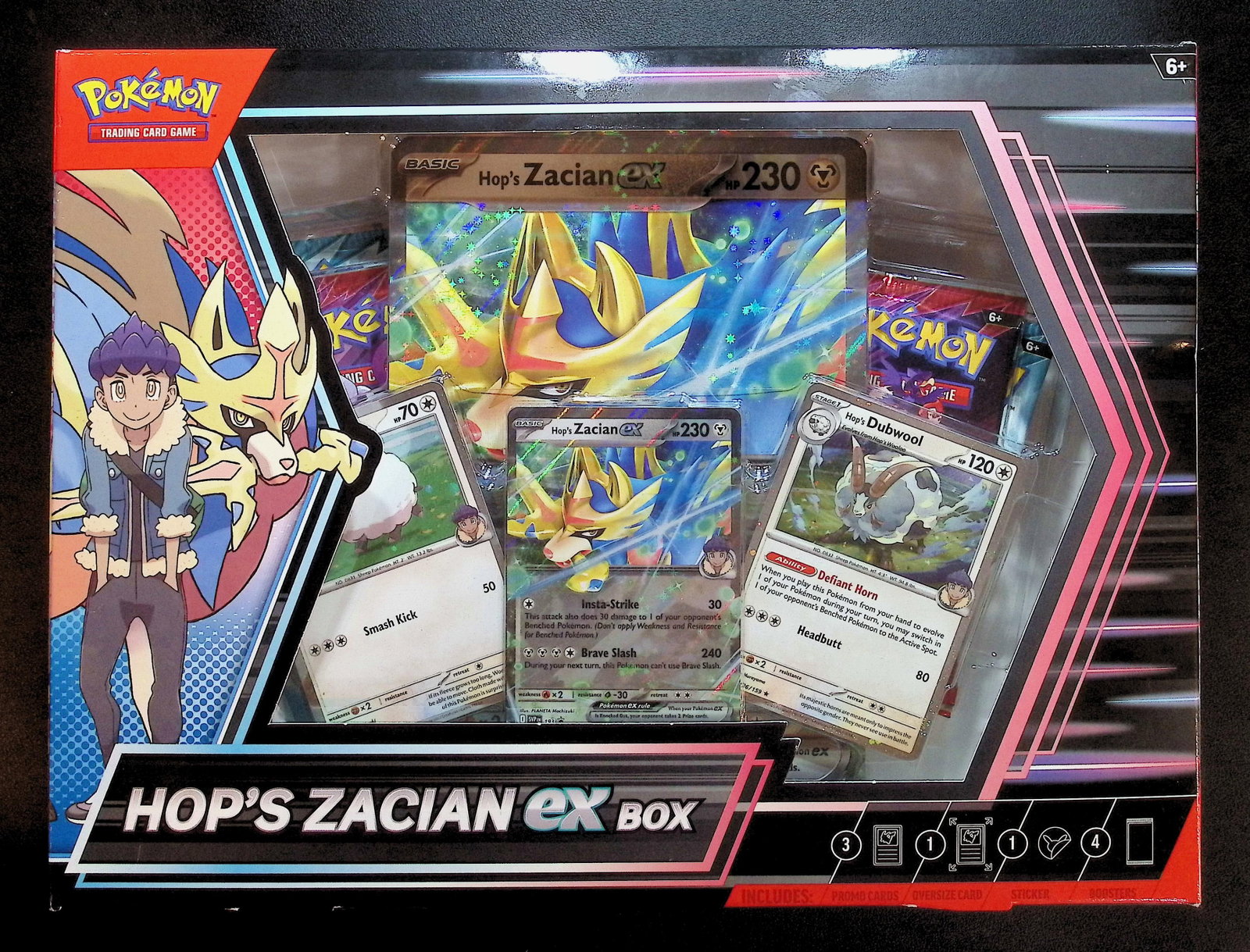 Pokemon Hop's Zacian ex Box - 4 Booster Packs, 1 Foil Promo, 2 Foil Cards, 1 Photo Sticker: Pokemon Mega Charizard ex Special Collection Box - 5 Booster Packs, 2 Foil Promo Charmander & Charmeleon, & 1 Oversized Lenticular Charizard Ex. Pokemon Trading Card Game Cards, Charizard, Pikachu, Me