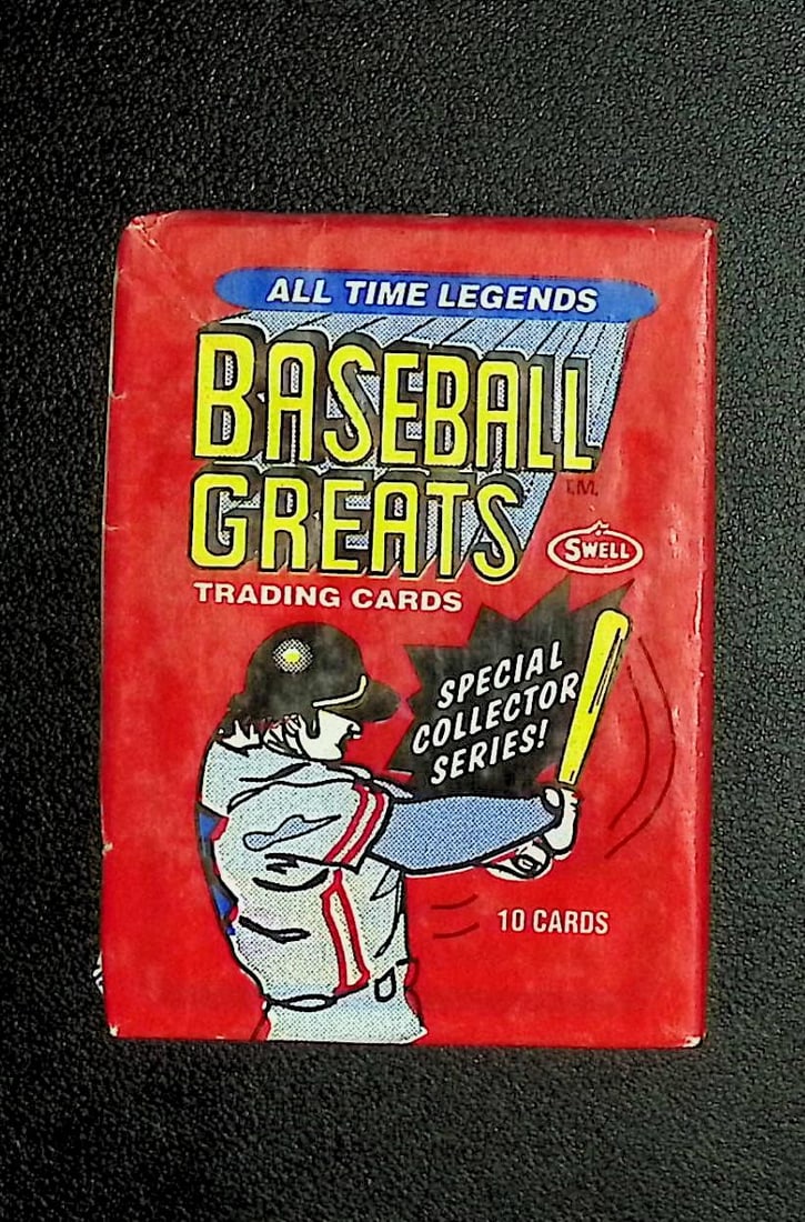 1990 Swell All-time Greats Collector's Series Baseball Retail Box Wax Pack: Swell Valuable Vintage Rookie Baseball MLB Trading Cards, Old Sports Cards for Sale Near Me, Auction Memorabilia Lots for Sale On Line