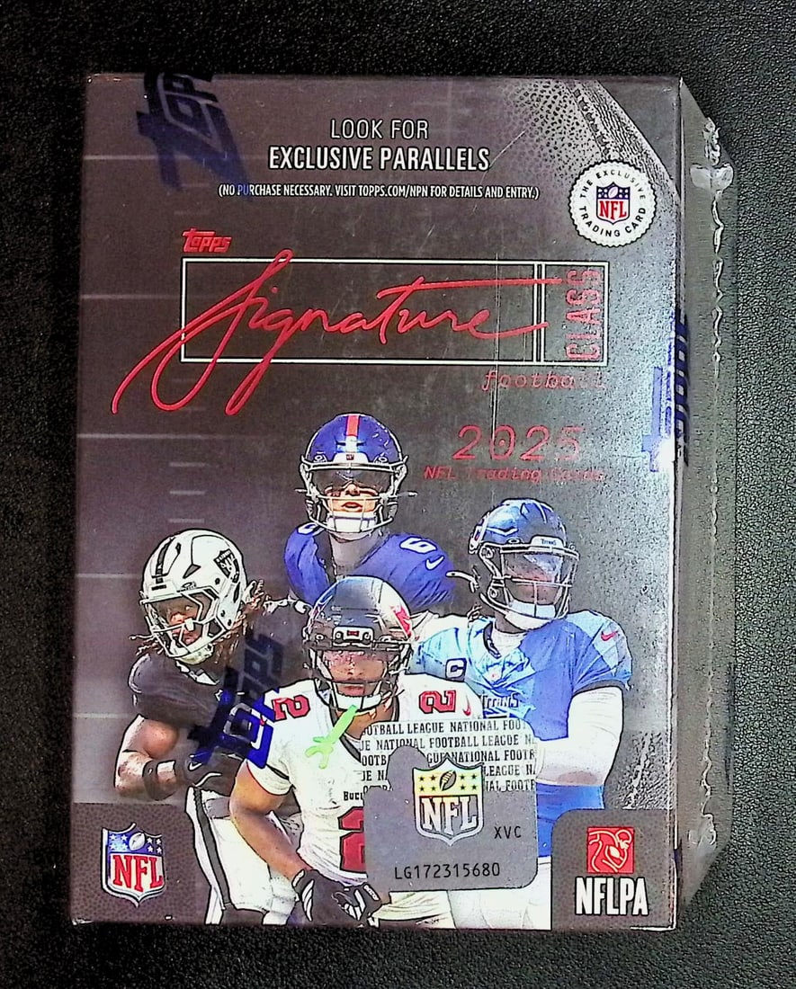 2025 Topps Signature Class Football Cards Blaster Box: Topps Football NFL Trading & Sports Cards, Refractors, Prism Refractors, X-Fractors, Sports Cards for Sale Near Me, Super Bowl & Hall of Fame Players, Autographs, SP, SSP, Valuable Auction Memorabilia