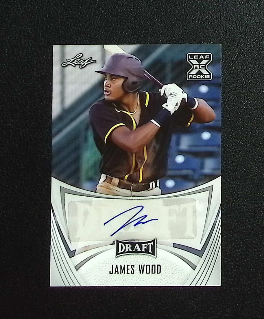 James Wood Auto 2021 Leaf Draft #BA-JWI Padres, Nationals: Topps, Bowman, & Fanatics Baseball MLB Trading & Sports Cards, Sports Cards for Sale Near Me, World Series & Hall of Fame Players Memorabilia, Refractors, X-Fractors, Numbered, SP, SSP, Valuable Aucti