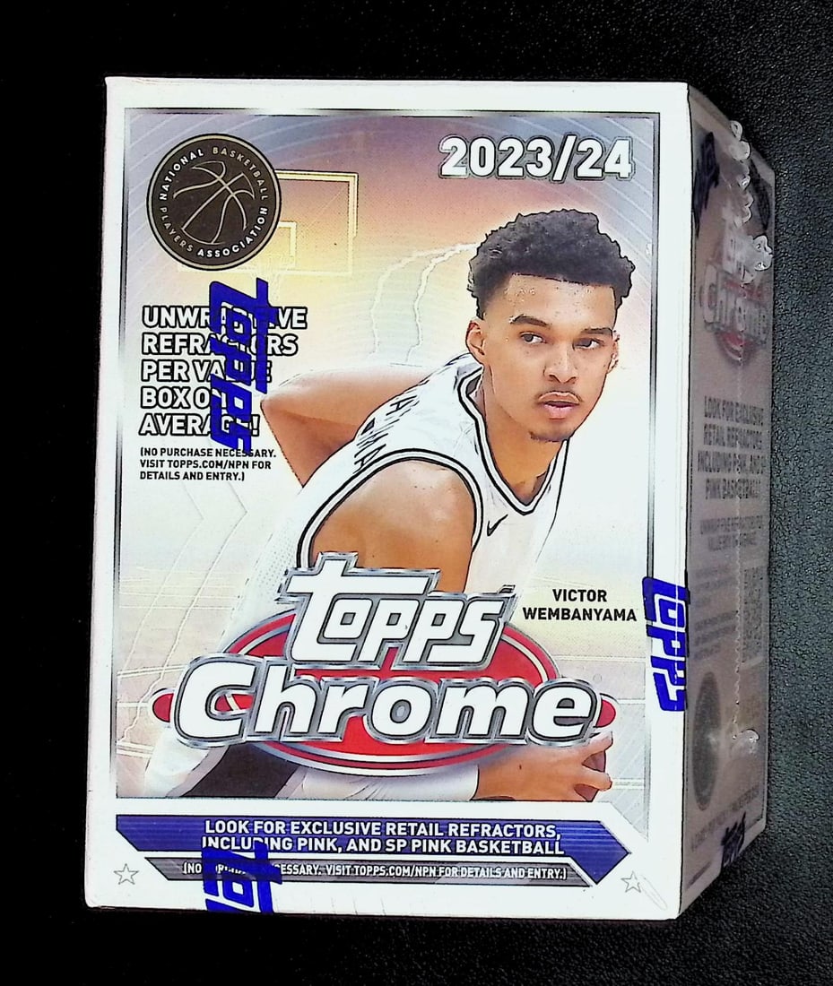 2023-24 Topps Chrome Basketball Cards BLASTER BOX Victor Wembanyama Rookie Card (1 of 1)