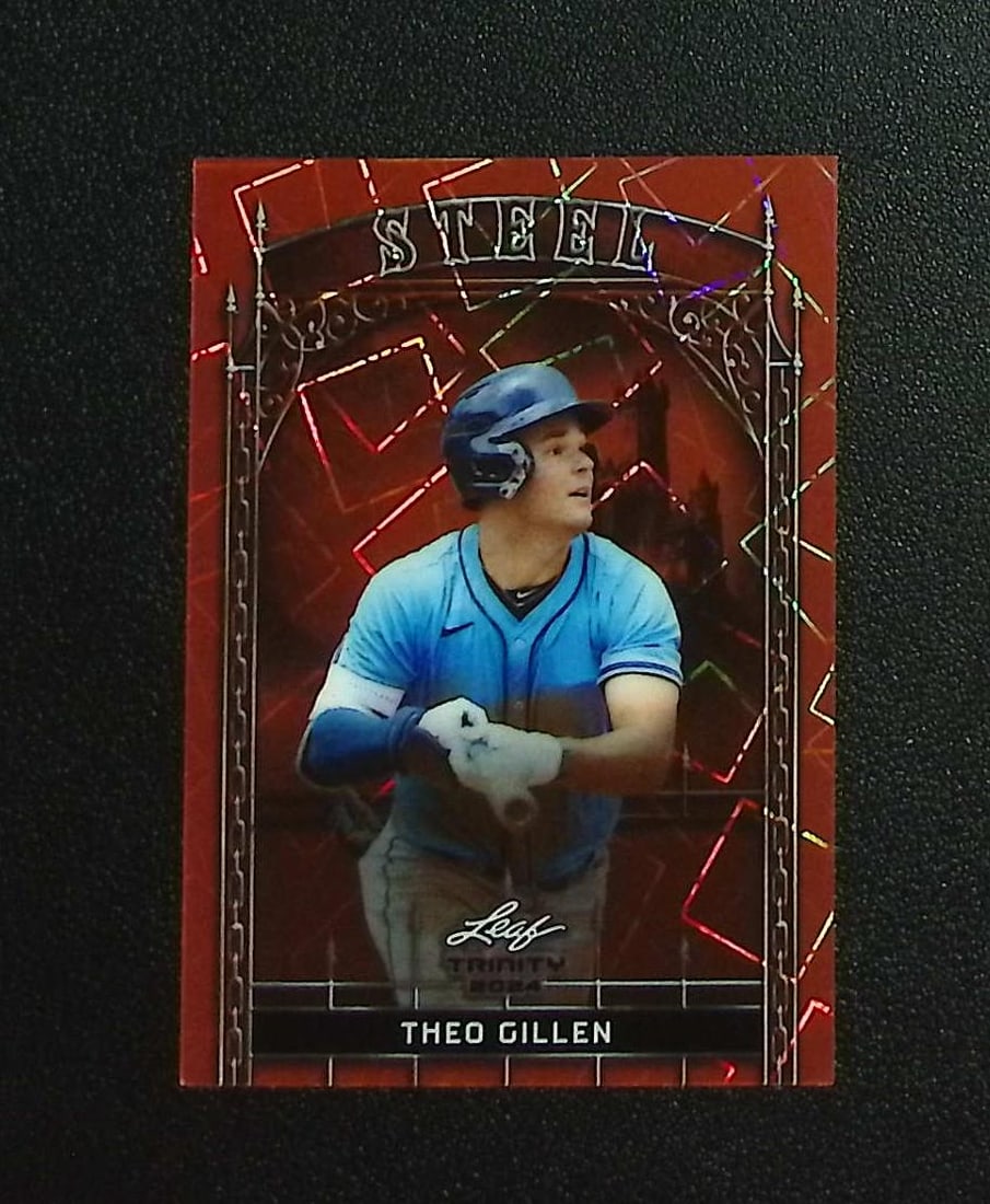 Theo Gillen /15 2024 Leaf Trinity #S-89 Tampa Bay Rays: Topps, Bowman, & Fanatics Baseball MLB Trading & Sports Cards, Sports Cards for Sale Near Me, World Series & Hall of Fame Players Memorabilia, Refractors, X-Fractors, Numbered, SP, SSP, Valuable Aucti