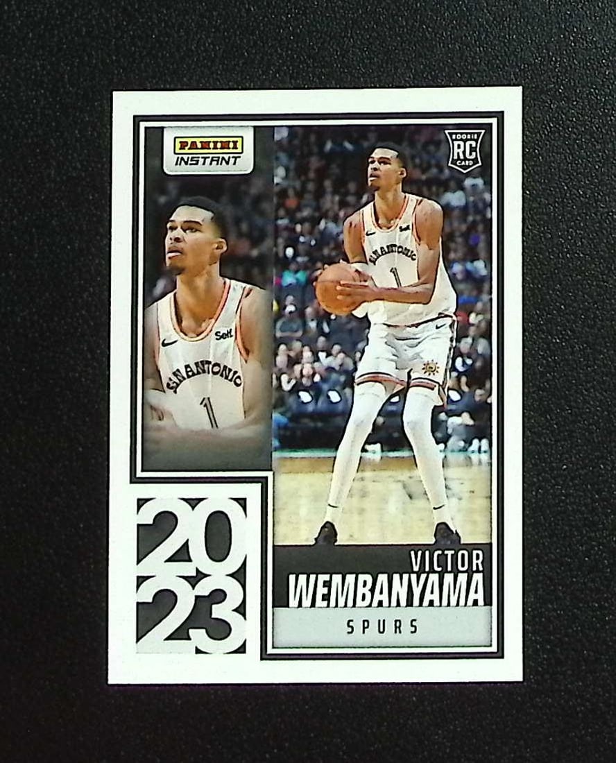 Victor Wembanyama Rookie Card 2023-24 Panini Instant #YO-1 San Antonio Spurs: Panini, Donruss Optic, Donruss Select, Prizm, Mosaic, Contenders, Revolution, Phoenix, NBA Hoops, Rookie NFL Sports Trading Cards, Silver, SP, SSP, Wave Prizms, Numbered Cards, Basketball sports Cards