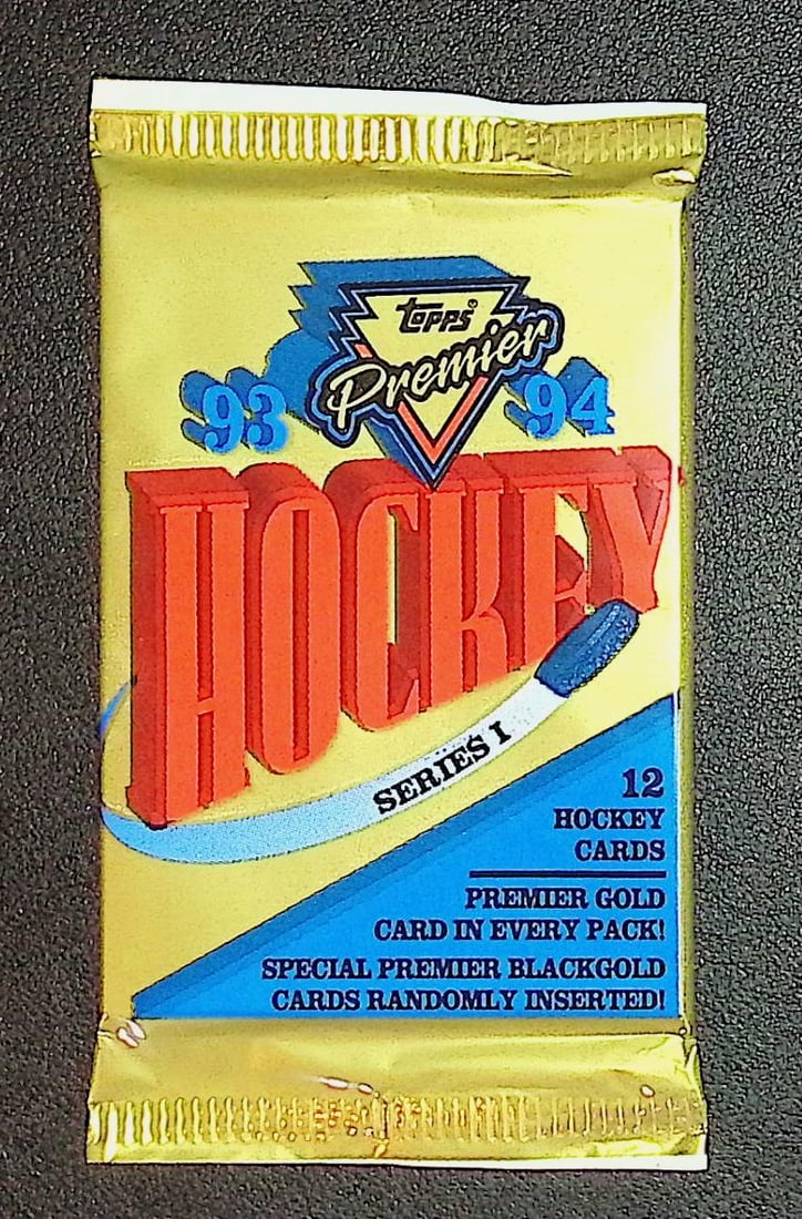 1993 Topps Series 1 Premier Hockey Cards Retail Box Wax Pack NHL Trading Cards: Topps Vintage Hockey NHL Trading & Sports Cards, Brett Hull, Ray Bourque, Patrick Roy, Mario Lemieux, Wayne Gretzky, Old Sports Cards for Sale Near Me, Stanley Cup & Hall of Fame Players, Valuable Auc