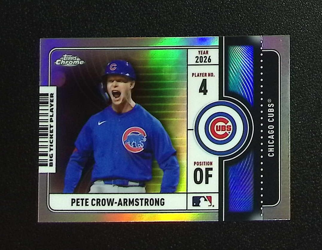Pete Crow-Armstrong Big Ticket Player 2026 Topps Chrome #BTP-13 Chicago Cubs: Topps, Bowman, & Fanatics Baseball MLB Trading & Sports Cards, Sports Cards for Sale Near Me, World Series & Hall of Fame Players Memorabilia, Refractors, X-Fractors, Numbered, SP, SSP, Valuable Aucti