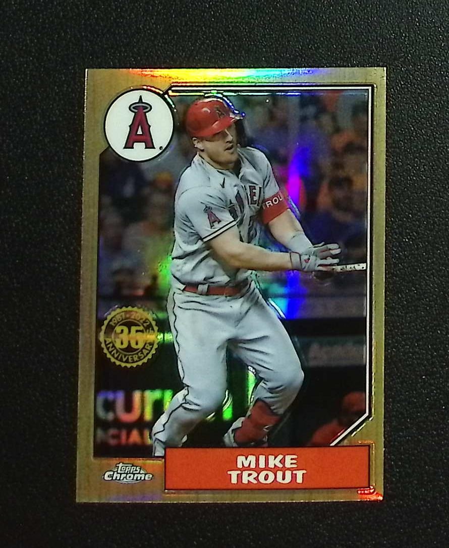 Mike Trout 35th Anniversary 2022 Topps Chrome #87BC-1 Los Angeles Angels (1 of 2)