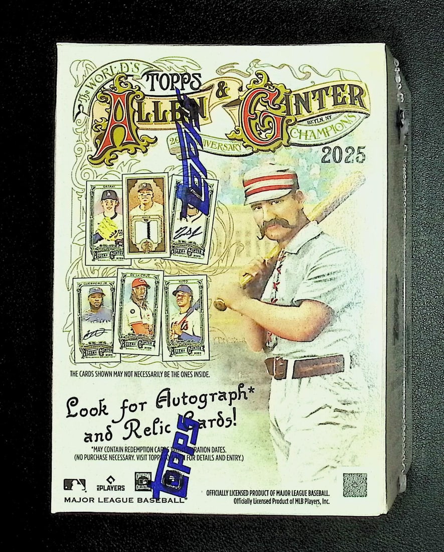 2025 Topps Allen & Ginter Baseball BLASTER BOX PACK - MLB Trading Cards: Factory Sealed Topps Baseball MLB Trading & Sports Cards, Rookie Cards in this set are James Wood, Dylan Crews, Speckled, SP, SSP, Variations, Autographs, Chrome, Refractors, Sports Cards for Sale Nea