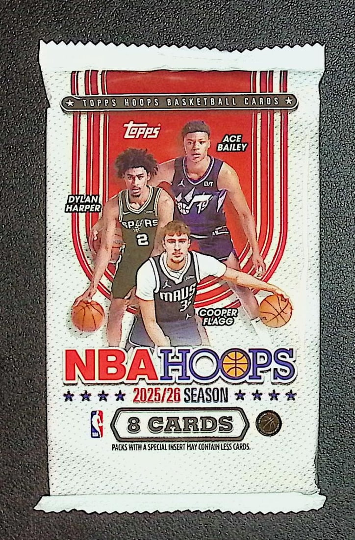 2025 Topps NBA Hoops Basketball BLASTER BOX PACK: Cooper Flagg & Kon Kneuppel Rookie Cards (1 of 1)