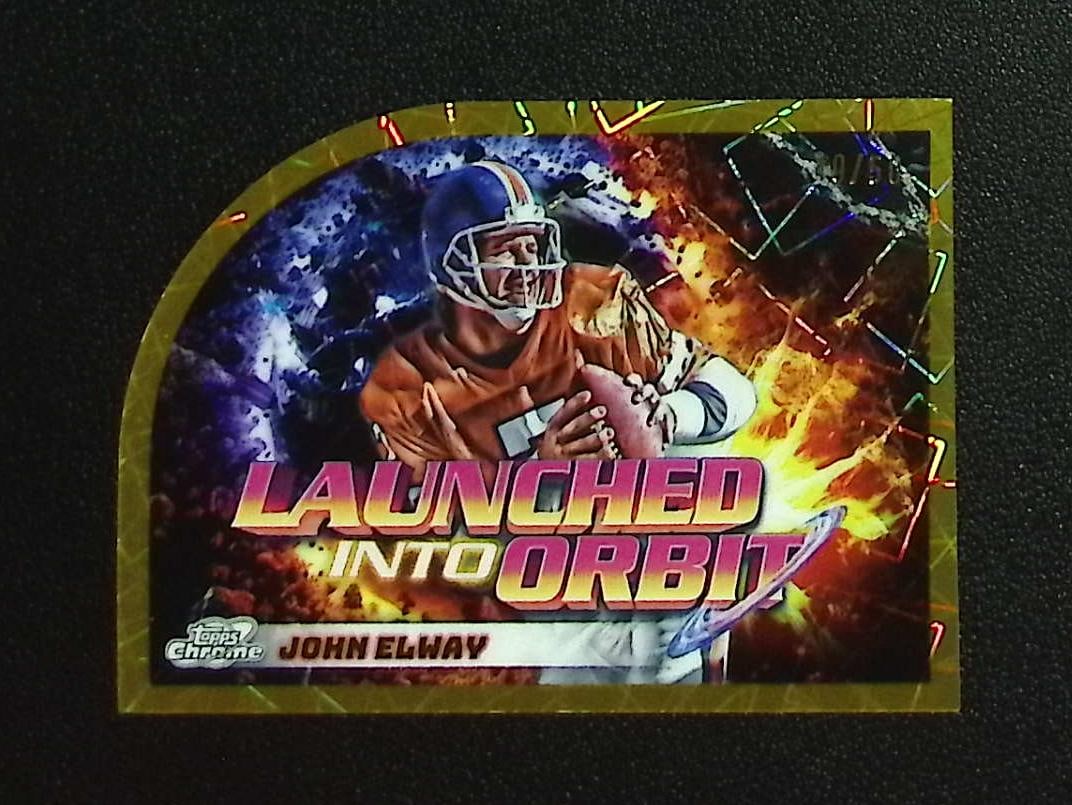 John Elway Launched Into Orbit Gold Intersteller /50 2024 Topps Chrome Cosmic #LIO-22: Topps & Bowman Football NFL Trading Sports Cards, Sports Cards for Sale Near Me, Super Bowl & Hall of Fame Player Cards, Resurgence, Composite, SP, SSP, Valuable Auction Memorabilia Lots For Sale On L
