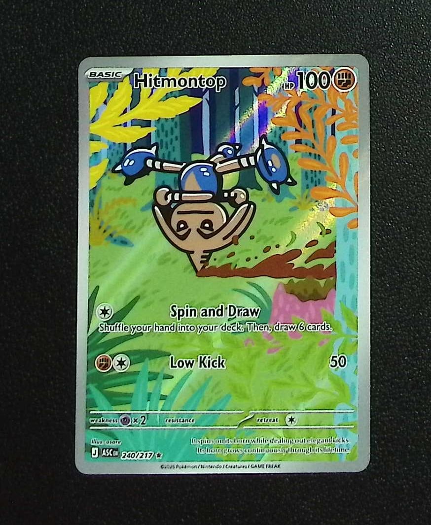 Pokemon Ascended Heroes Hitmontop Illustration Rare #240: Pokemon Trading Card Game Cards, Charizard, Pikachu, Mewtwo, Reverse Holo, Holo Rare, Secret Rare Cards, Full Art Cards, Eevee, Ultra Rare Card, Illustration Rare, Special Illustration Rare SIR