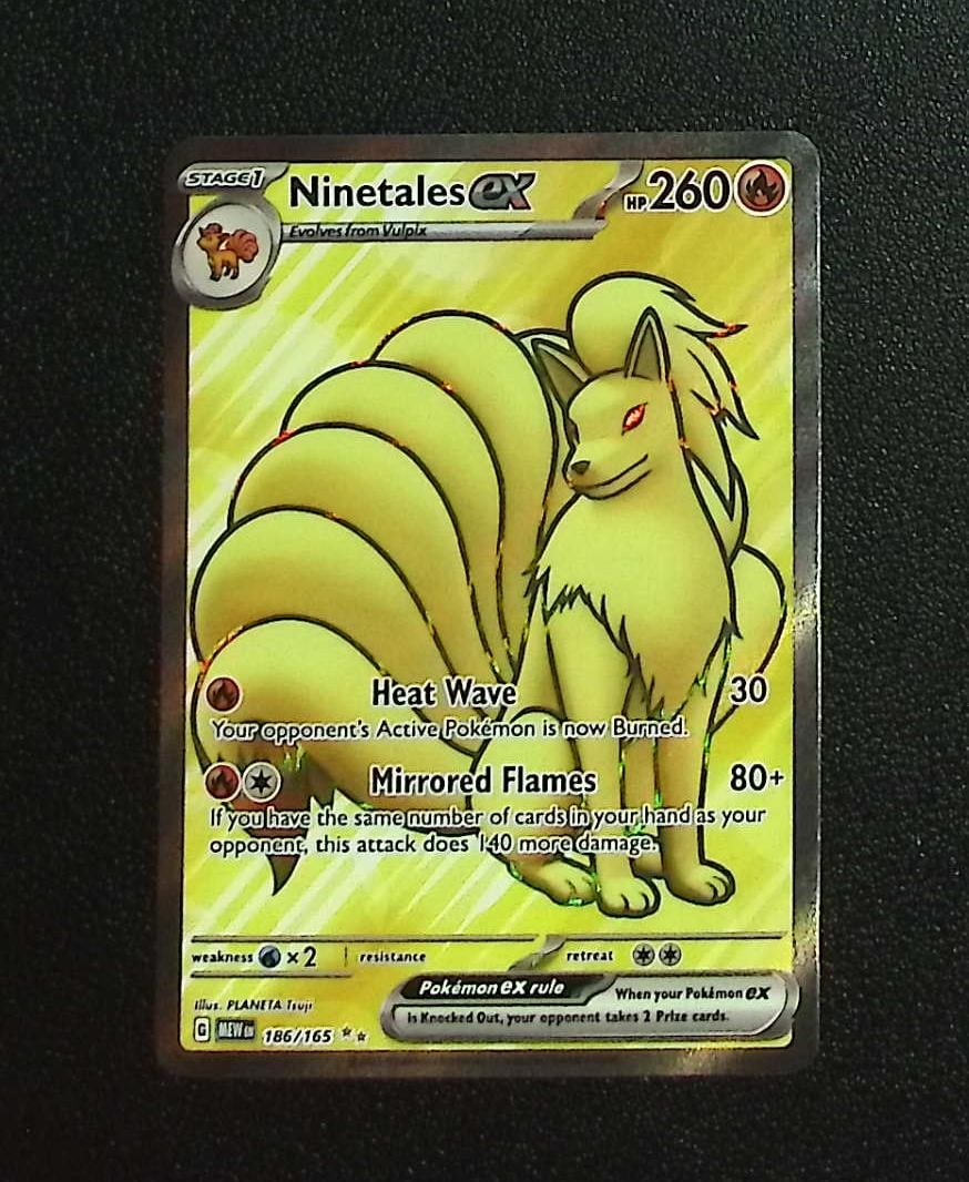 Pokemon Scarlet & Violet 151 Ninetales Ex Ultra Rare #186: Pokemon Trading Card Game Cards, Charizard, Pikachu, Mewtwo, Reverse Holo, Holo Rare, Secret Rare Cards, Full Art Cards, Eevee, Ultra Rare Card, Illustration Rare, Special Illustration Rare SIR