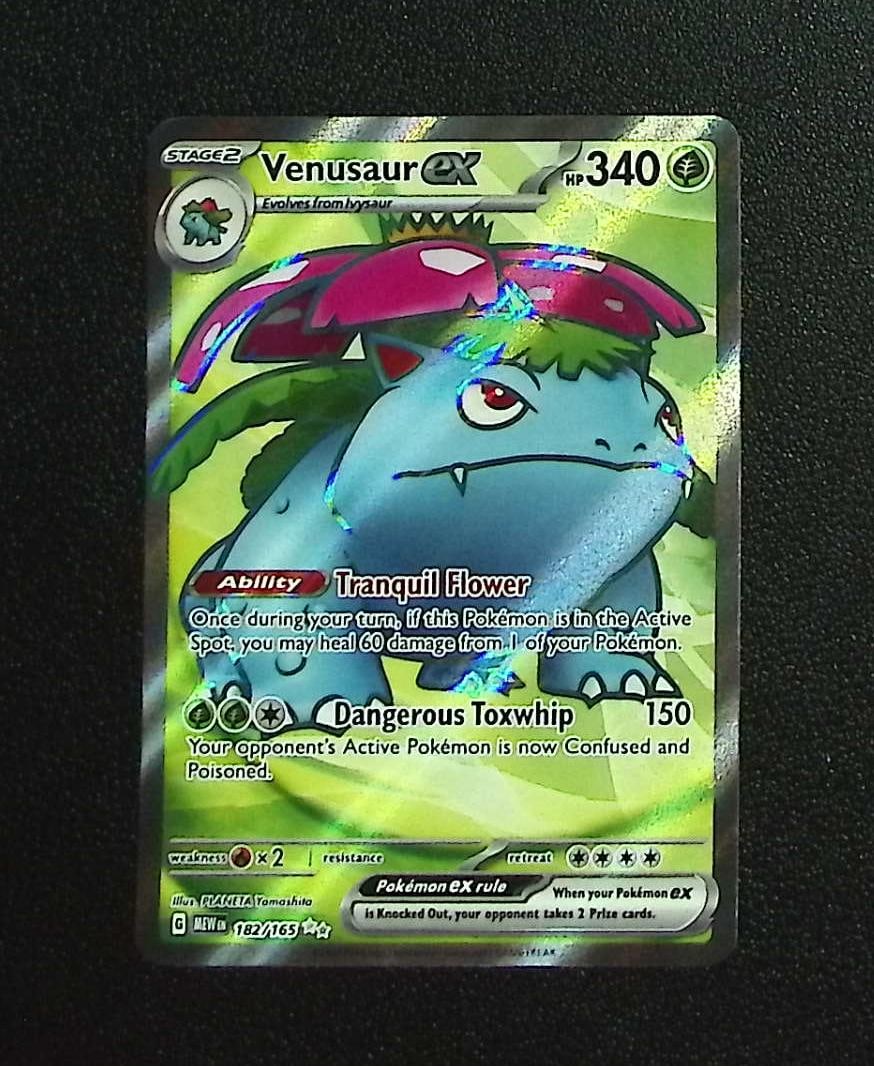 Pokemon Scarlet & Violet 151 Venusaur Ex Ultra Rare #182: Pokemon Trading Card Game Cards, Charizard, Pikachu, Mewtwo, Reverse Holo, Holo Rare, Secret Rare Cards, Full Art Cards, Eevee, Ultra Rare Card, Illustration Rare, Special Illustration Rare SIR