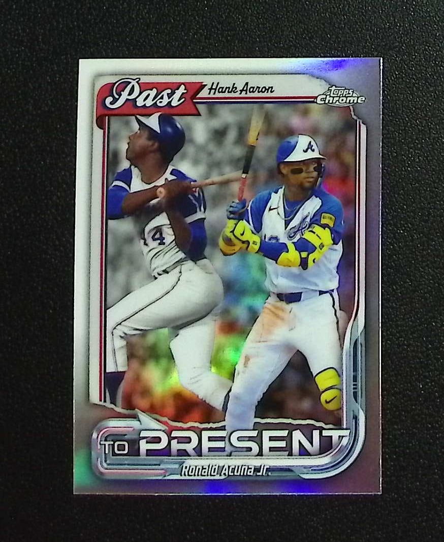 Hank Aaron/Ronald Acuna Jr. Past to Present 2026 Topps Chrome #PTP-2 Atlanta Braves: Topps, Bowman, & Fanatics Baseball MLB Trading & Sports Cards, Sports Cards for Sale Near Me, World Series & Hall of Fame Players Memorabilia, Refractors, X-Fractors, Numbered, SP, SSP, Valuable Aucti