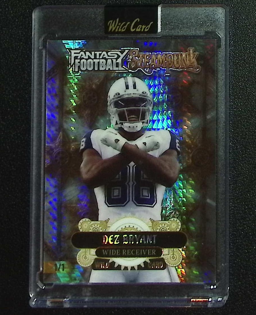 Dez Bryant 1/1 2026 Wild Card Fantasy Football Steampunk #FSPWT10-DB Cowboys: Wild Card, Football NFL Trading Cards, Old Sports Cards for Sale Near Me, Hall of Fame & Super Bowl Player Cards, Auction Memorabilia Lots for Sale on Line