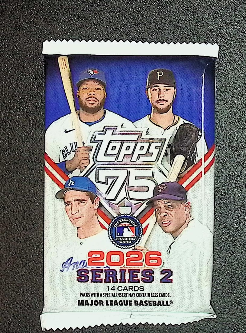 2026 Topps Series 2 Baseball 75th Anniversary MEGA BOX PACK: Factory Sealed Topps Baseball MLB Trading & Sports Cards, Speckled, SP, SSP, Variations, Autographs, Chrome, Refractors, 1976 Topps, Sports Cards for Sale Near Me, Valuable Auction Lots for Sale on Li