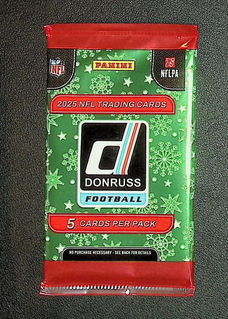 2025 Donruss Football CHRISTMAS TIN PACK- Cam Ward, Emeka Egbuka, Ashton Jeanty, Travis Hunter,: Donruss Football NFL Trading & Sports Cards, Rookie Cards in this set are Cam Ward, Emeka Egbuka, Ashton Jeanty, Travis Hunter, Omarion Hampton, Rated Rookie, Downtown SSP, Sports Cards for Sale Near 