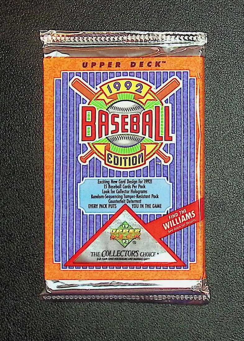 1992 Upper Deck Vintage Series 1 Baseball Card Retail box Wax Pack - MLB Sports Trading Card: Upper Deck Vintage Baseball MLB Trading & Sports Cards, New York Yankees Card, Nolan Ryan Texas Rangers Card, Old Sports Cards for Sale Near Me, World Series & Hall of Fame Players, Valuable Auction C