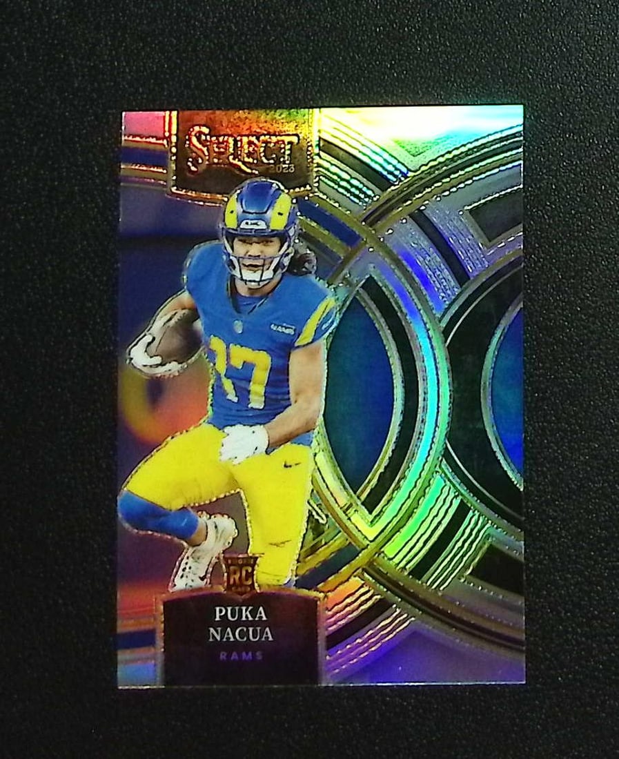 Puka Nacua Rookie Silver Prizm 2023 Select #199 Los Angeles Rams: Panini, Donruss Optic, & Donruss Select, Prizm, Mosaic, Contenders, Zenith, Phoenix, Illusions, Absolute, Rookie NFL Sports Trading Cards, SP, SSP, Cards, Football Cards for Sale Near Me, Superbowl &