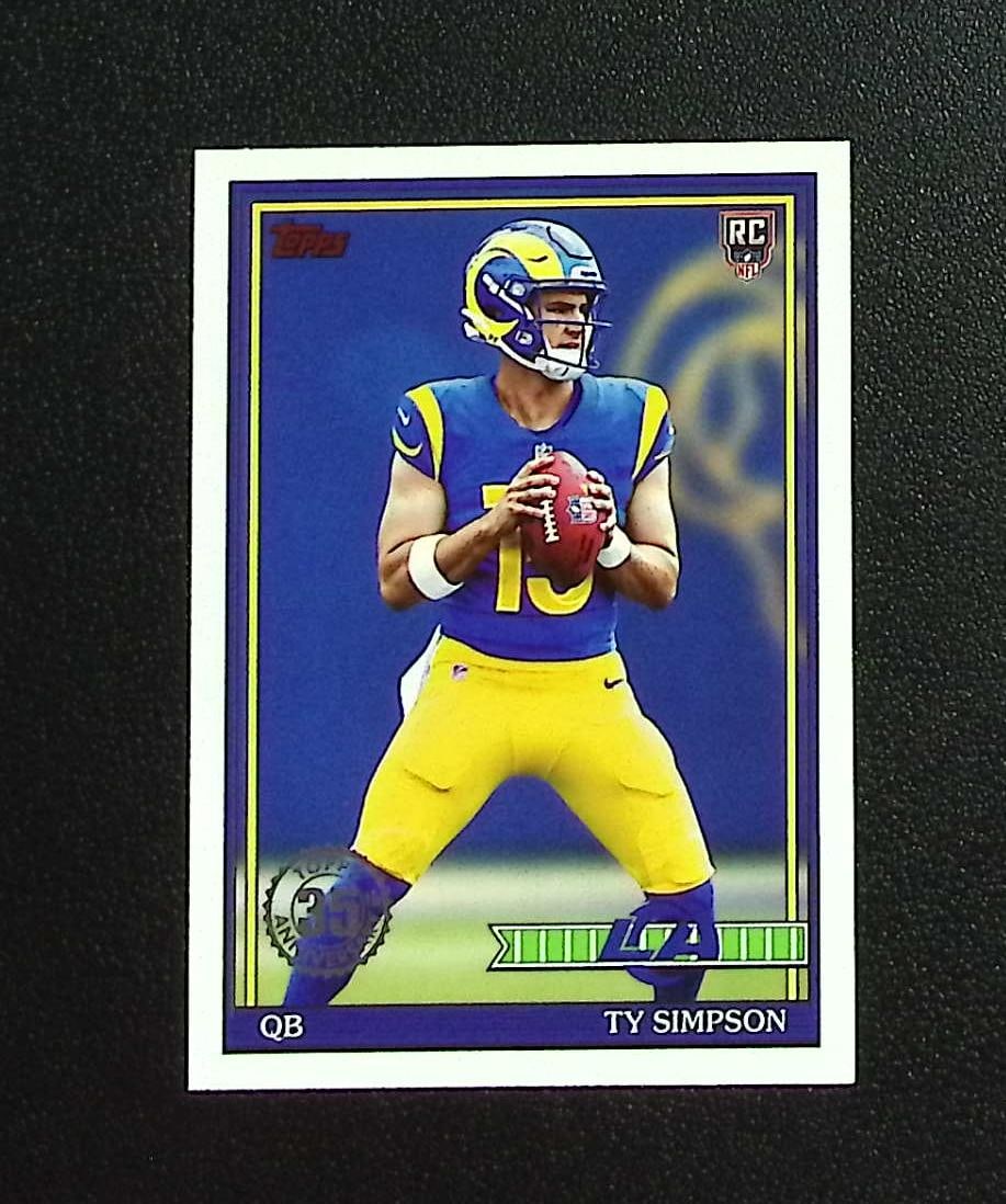 Ty Simpson Rookie Card 35th Anniversary 2026 Topps #91TR-2 Los Angeles Rams: Topps & Bowman Football NFL Trading Sports Cards, Sports Cards for Sale Near Me, Super Bowl & Hall of Fame Player Cards, Resurgence, Composite, SP, SSP, Valuable Auction Memorabilia Lots For Sale On L