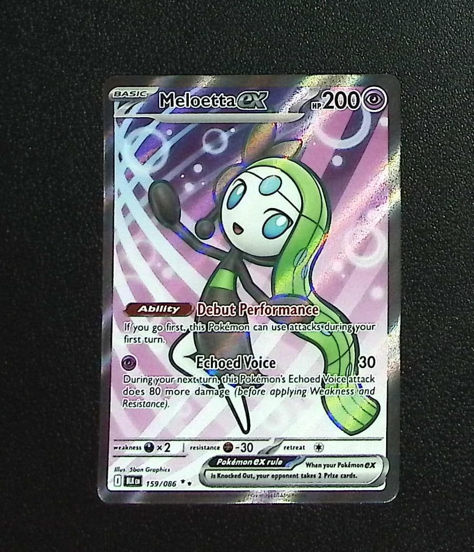 Pokemon Black Bolt Meloetta Ex Ultra Rare #159: Pokemon Trading Card Game Cards, Charizard, Pikachu, Mewtwo, Reverse Holo, Holo Rare, Secret Rare Cards, Full Art Cards, Eevee, Ultra Rare Card, Illustration Rare, Special Illustration Rare SIR