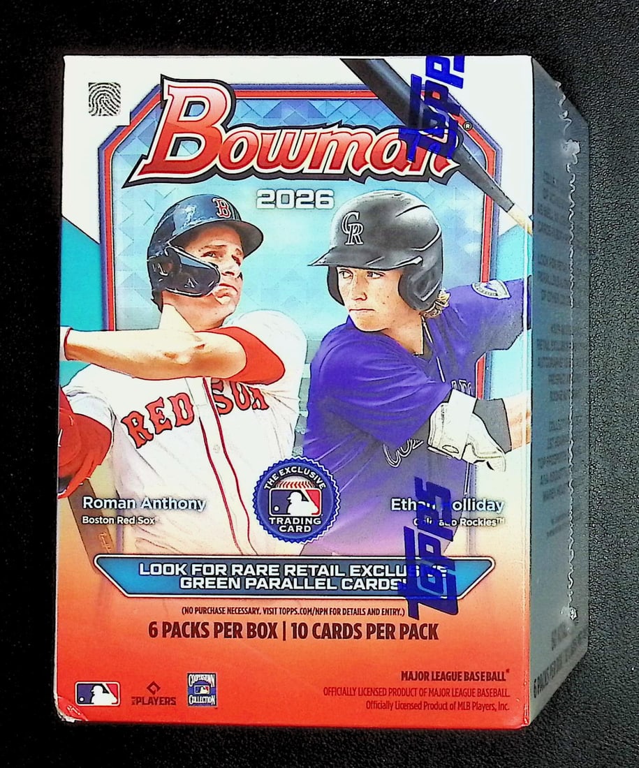 2026 Bowman Baseball Cards BLASTER BOX, Roman Anthony Rookie Card, Konnor Griffin Prospect: Set Rookies Include: Cooper Flagg, Kon Knuepple, V.J. Edgecombe, & Carter Bryant. Bowman Basketball NBA Trading & Sports Cards, Sports Cards for Sale Near Me, Champion and Hall of Fame Players, Auctio