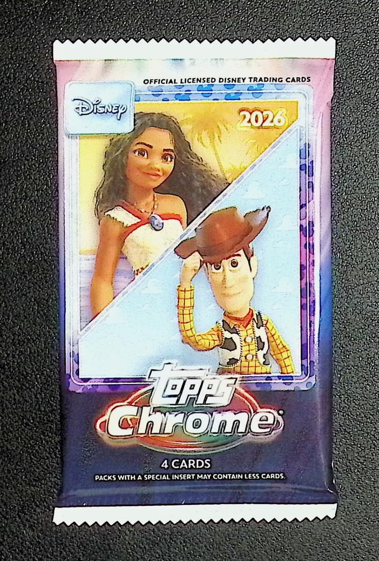 2026 Topps Disney Chrome Blaster Box Pack: Disney Topps Trading Cards of Movies & Television Shows, Refractors, Ray Waves, Numbered Rare Cards. Darth Vader, Luke Skywalker, Princess Leia, Mandalorian, Yoda, Grogu, Han Solo, Rebellion, Imperial