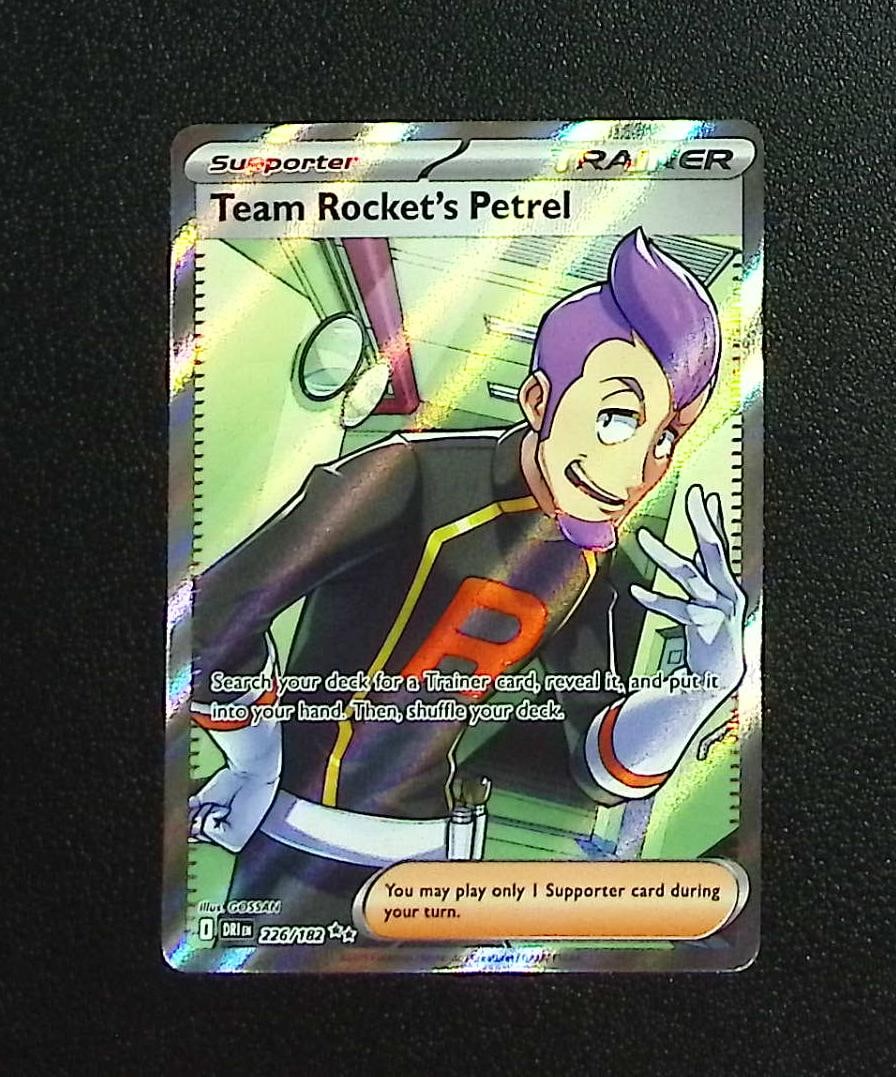 Pokemon Destined Rivals Team Rocket's Petrel Ultra Rare #226: Pokemon Trading Card Game Cards, Charizard, Pikachu, Mewto, EX, Referse Holo, Holo Rare Cards, Secret Rare Cards, Full Art Cards, Evee, 3 Stars Ultra Rare Cards, Double Rare, Illustration Rare, Specia