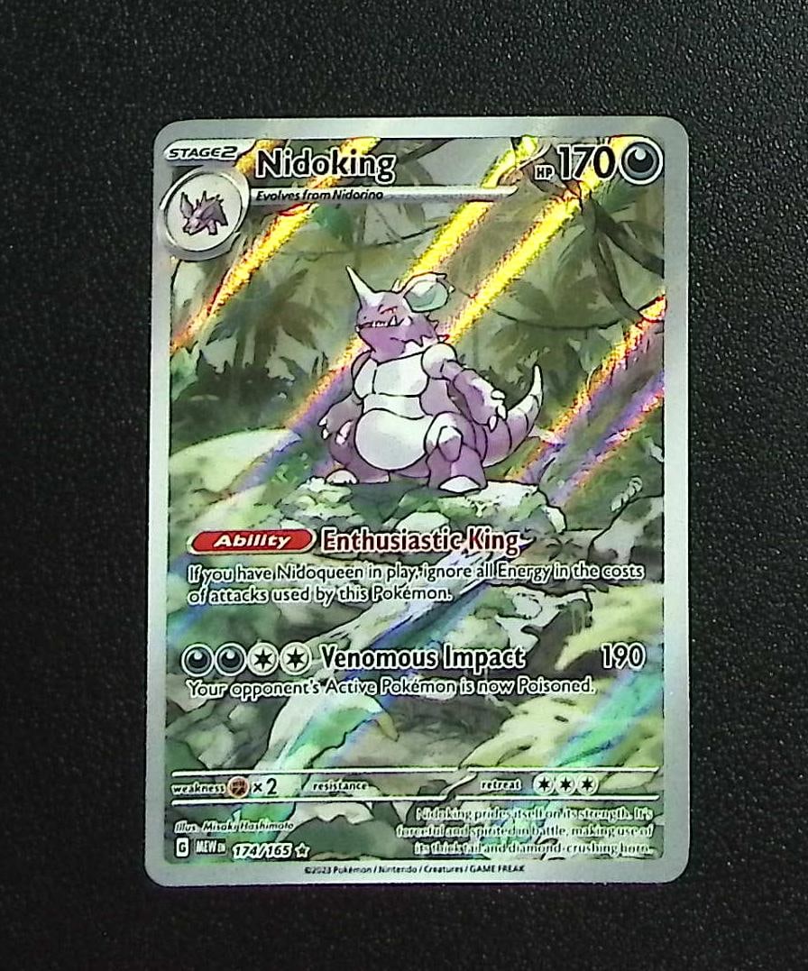Pokemon Scarlet & Violet 151 Nidoking lllustration Rare #174: Pokemon Trading Card Game Cards, Charizard, Pikachu, Mewto, EX, Referse Holo, Holo Rare Cards, Secret Rare Cards, Full Art Cards, Evee, 3 Stars Ultra Rare Cards, Double Rare, Illustration Rare, Specia