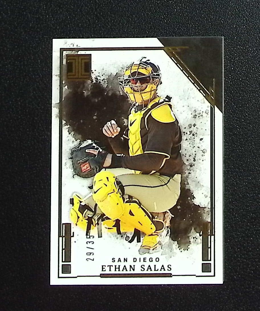 Ethan Salas Gold /35 2025 Panini Impeccable #48 San Diego Padres: Panini, Donruss, & Donruss Optic Baseball MLB Trading & Sports Cards, Sports Cards for Sale Near Me, Prizm, Mosaic, Select, SP, SSP, Auction Memorabilia Lots for Sale On Line, World Series & Hall of F